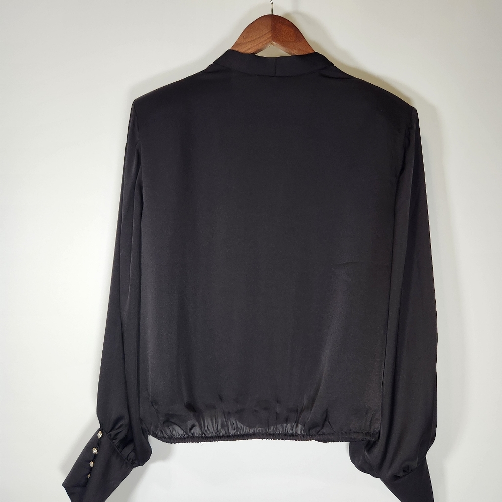 Express Black Blouse with Button Details - Picture 2 of 9
